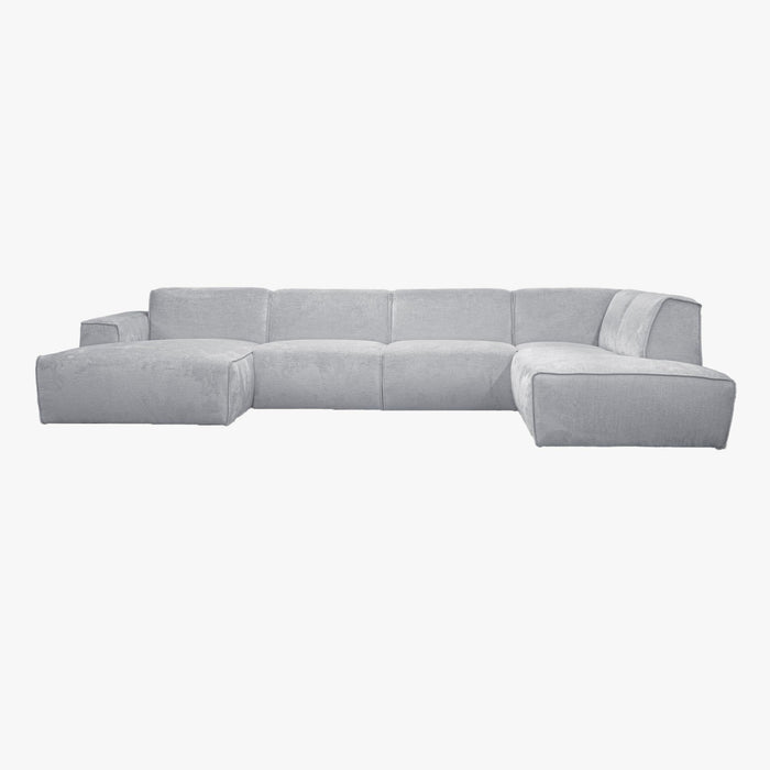 GIULIA Canapé panoramique en tissu gris - Angle droit