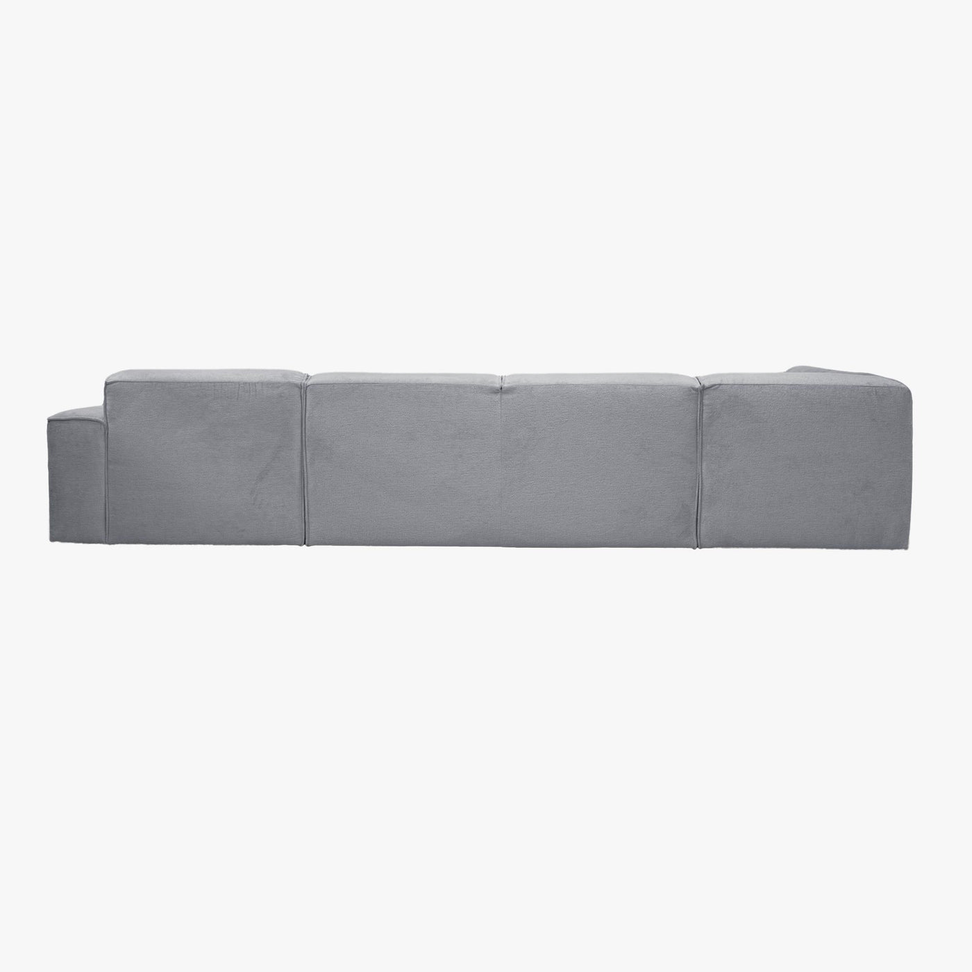 GIULIA Canapé panoramique en tissu gris - Angle gauche