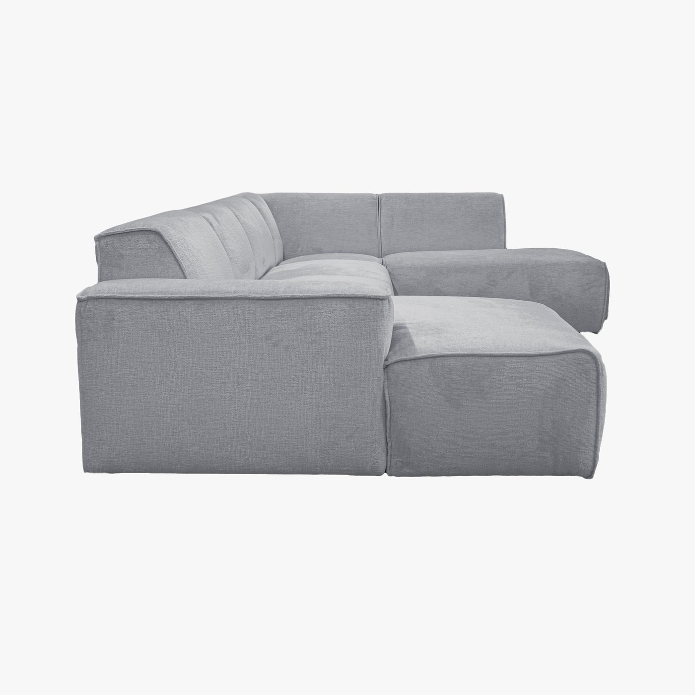 GIULIA Canapé panoramique en tissu gris - Angle droit