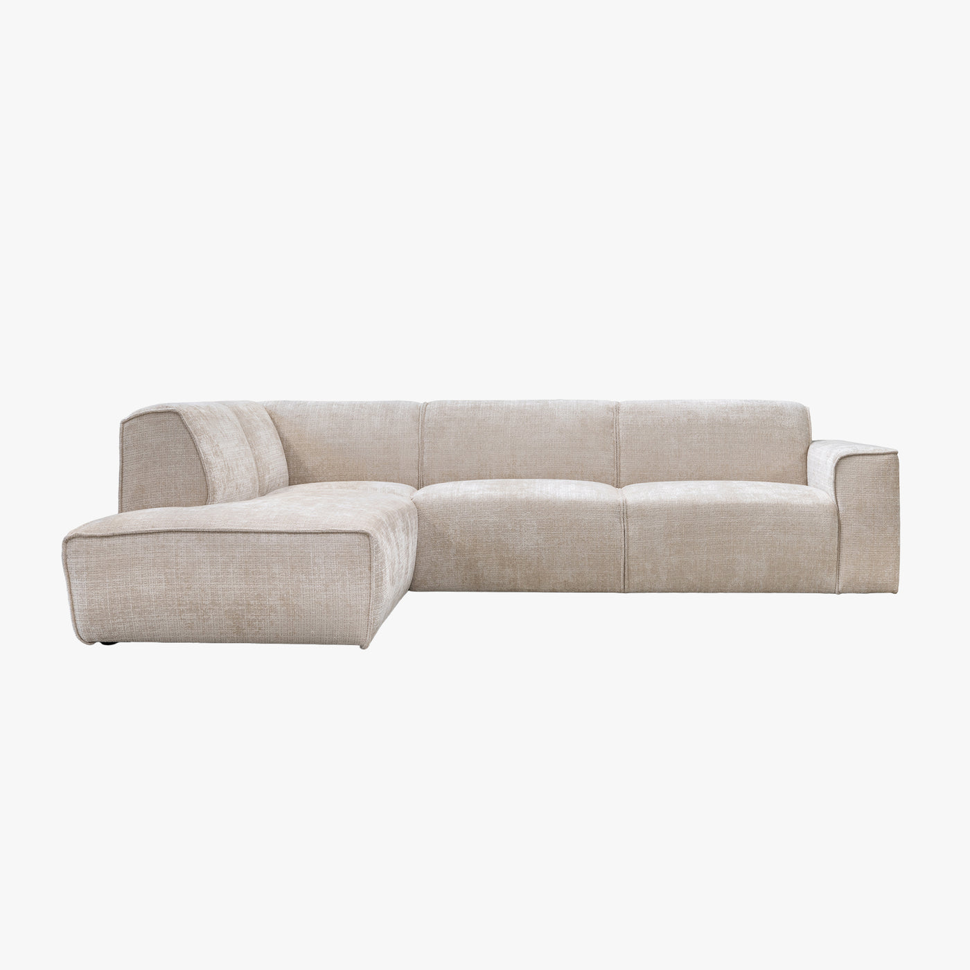GIULIA XL Canapé d'angle en tissu beige - Angle gauche