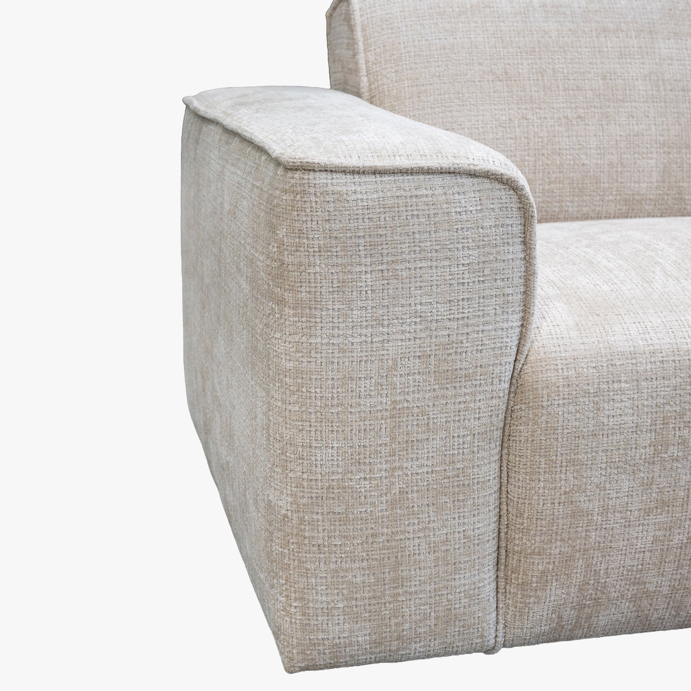 GIULIA XL Canapé d'angle en tissu beige - Angle droit