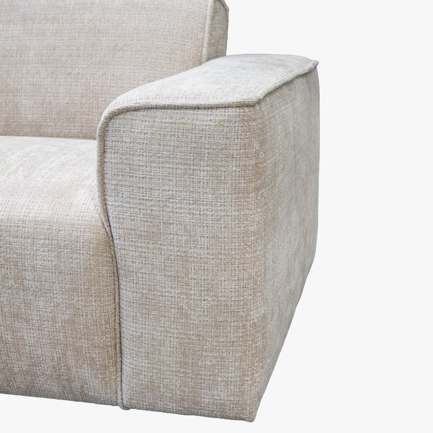 GIULIA XL Canapé d'angle en tissu beige - Angle gauche