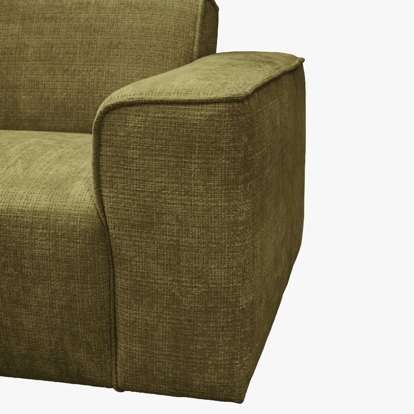 GIULIA XL Canapé d'angle en tissu vert - Angle gauche