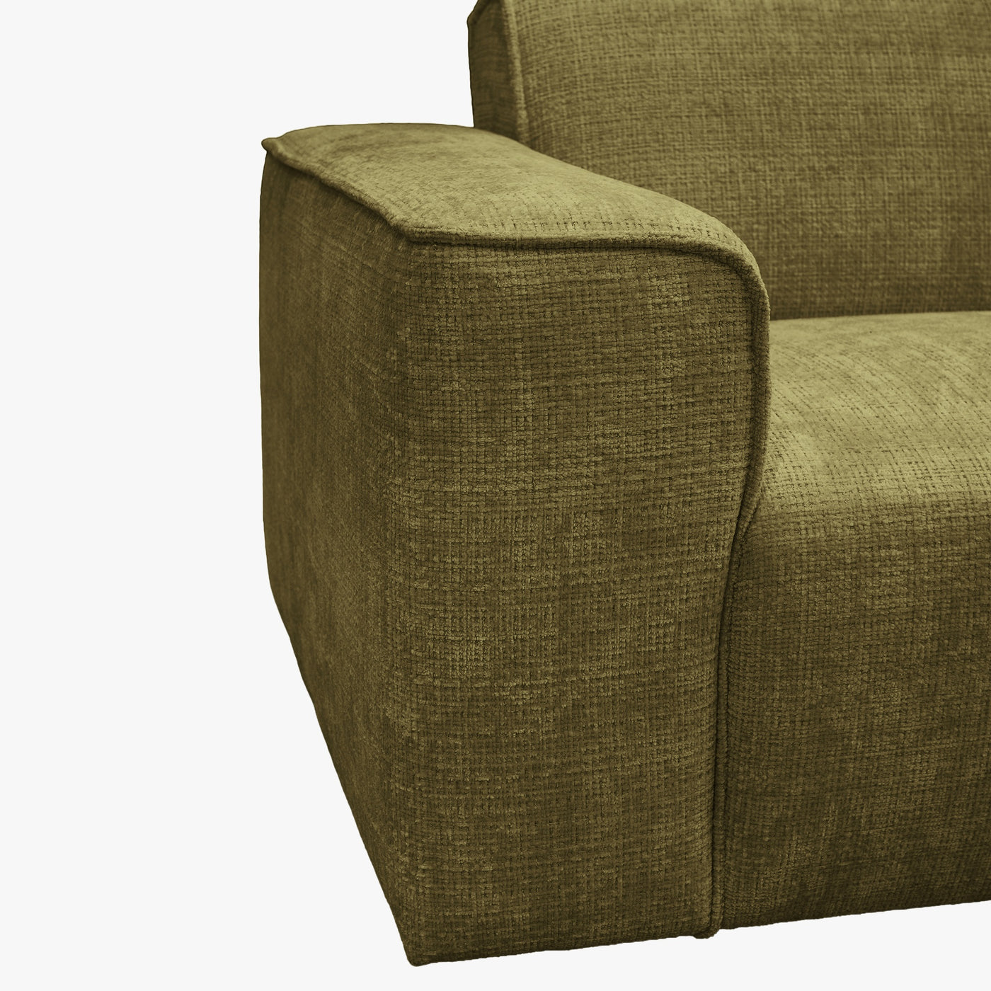 GIULIA XL Canapé d'angle en tissu vert - Angle droit