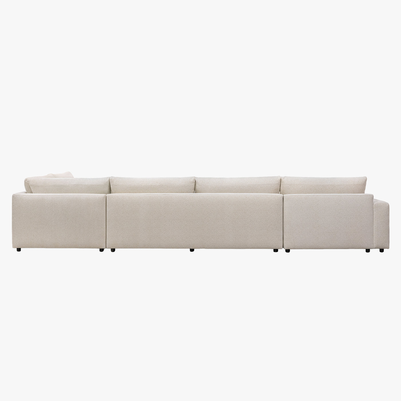 HILONA U Canapé panoramique tissu beige - Angle gauche