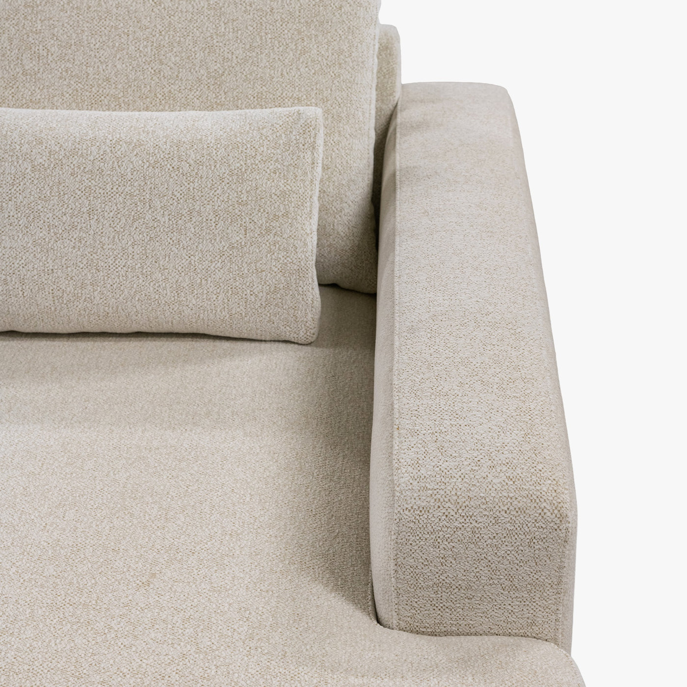 HILONA U Canapé panoramique tissu beige - Angle droit
