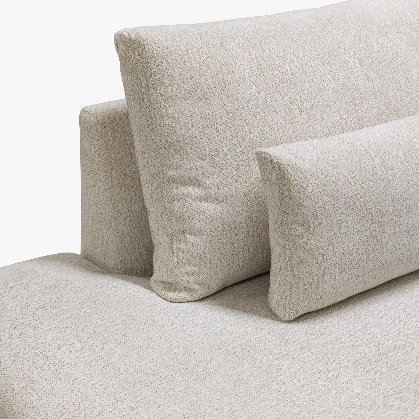 HILONA U Canapé panoramique tissu beige - Angle droit