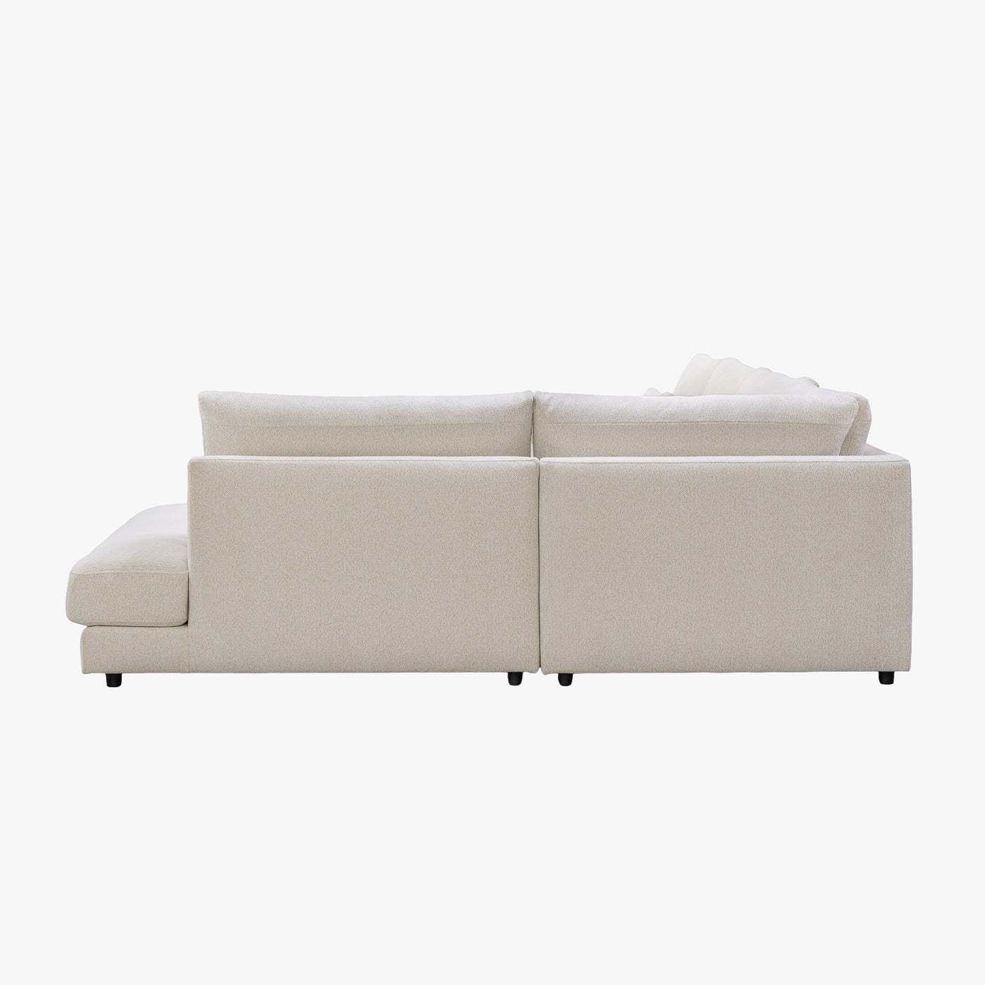 HILONA U Canapé panoramique tissu beige - Angle gauche