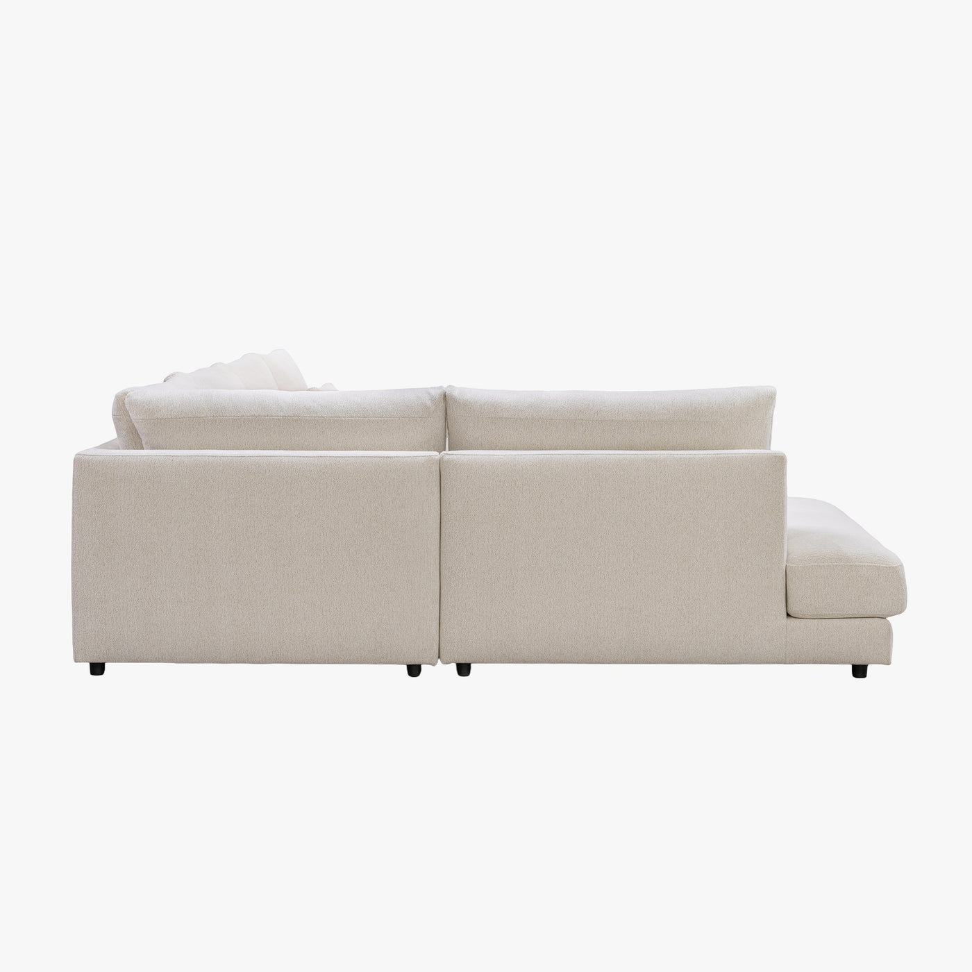 HILONA U Canapé panoramique tissu beige - Angle droit