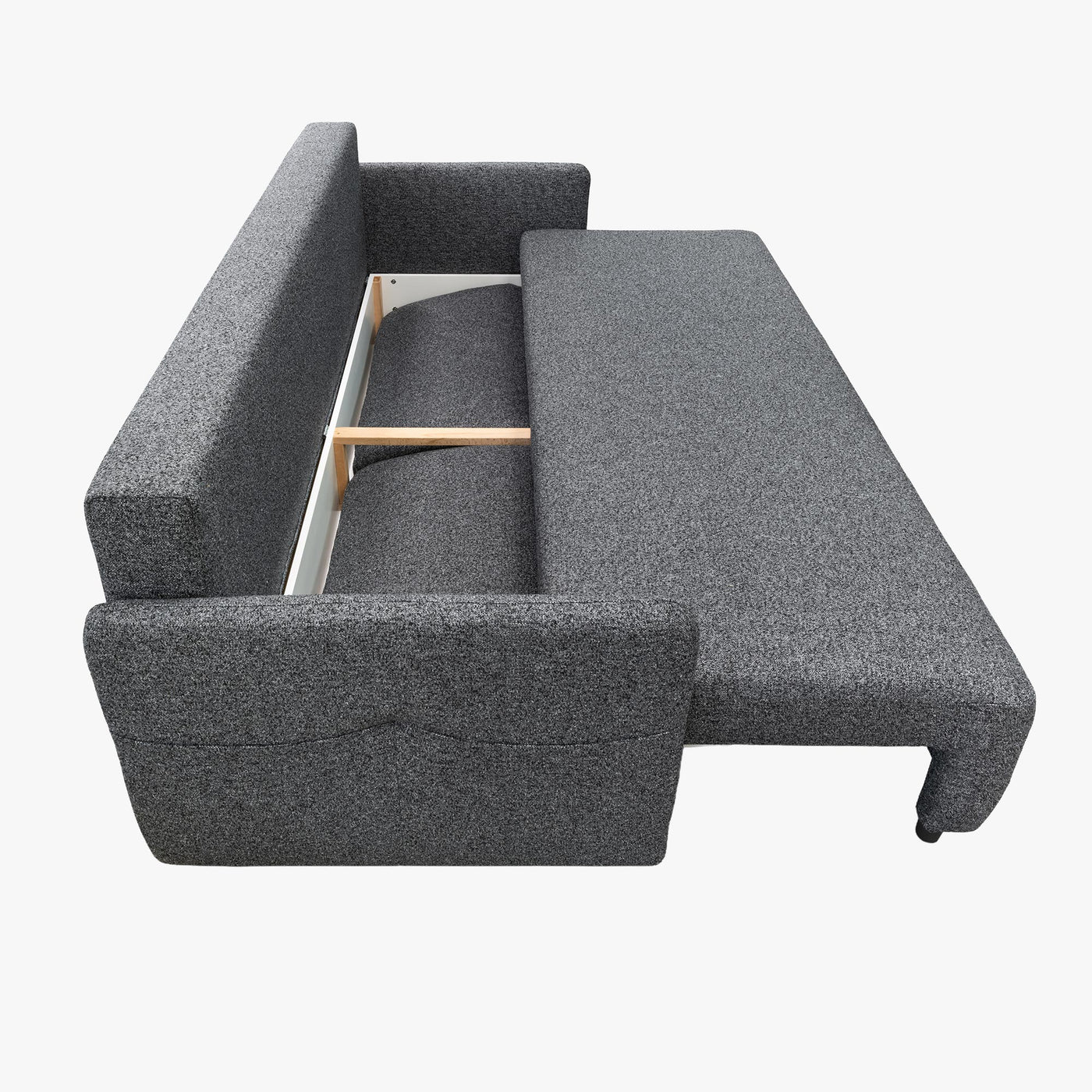 CARLA Canapé 3 places convertible en tissu gris
