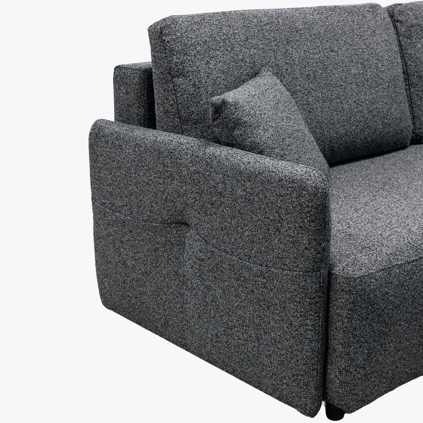 CARLA Canapé 3 places convertible en tissu gris
