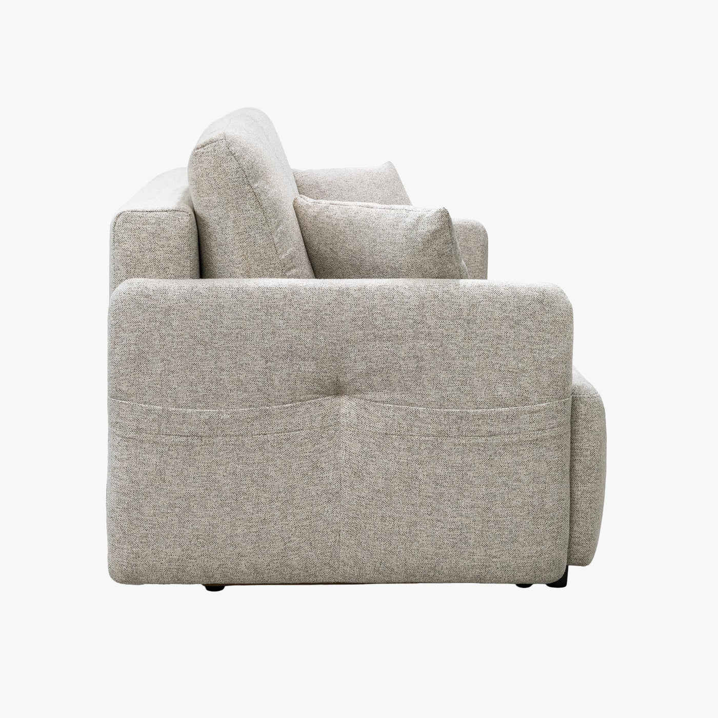 CARLA Canapé 3 places convertible en tissu beige