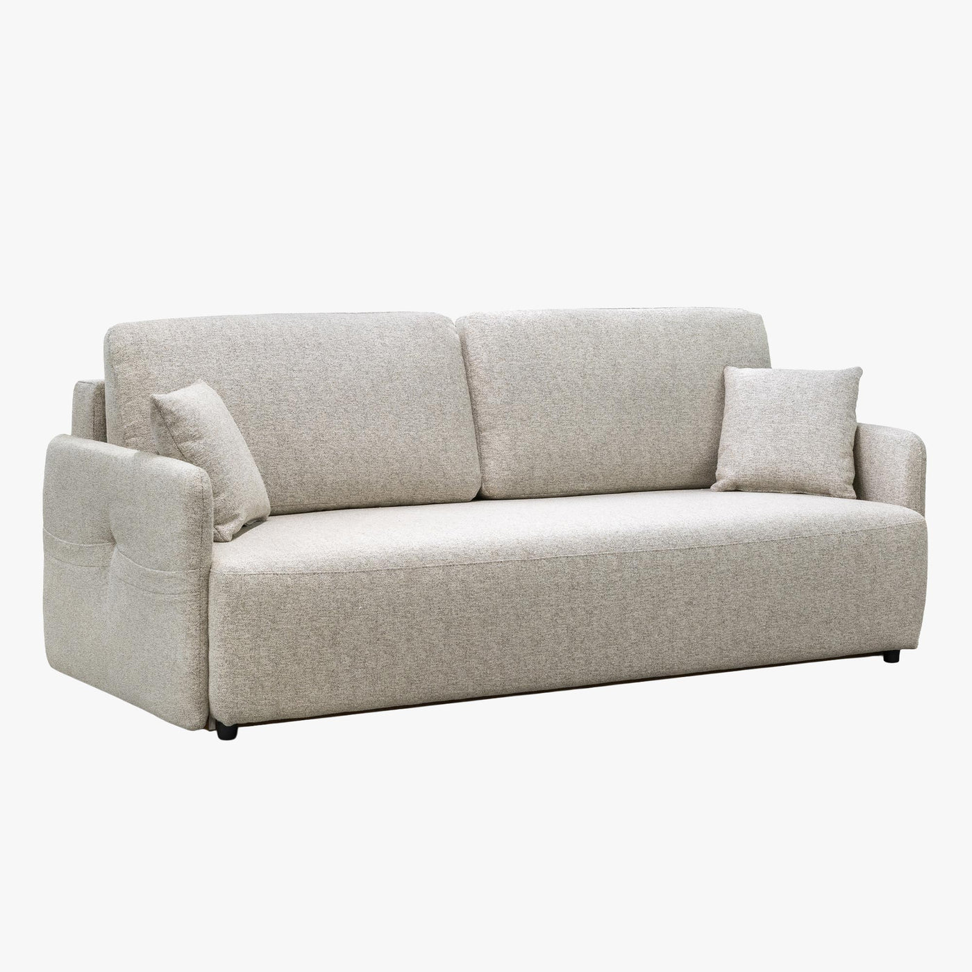 CARLA Canapé 3 places convertible en tissu beige