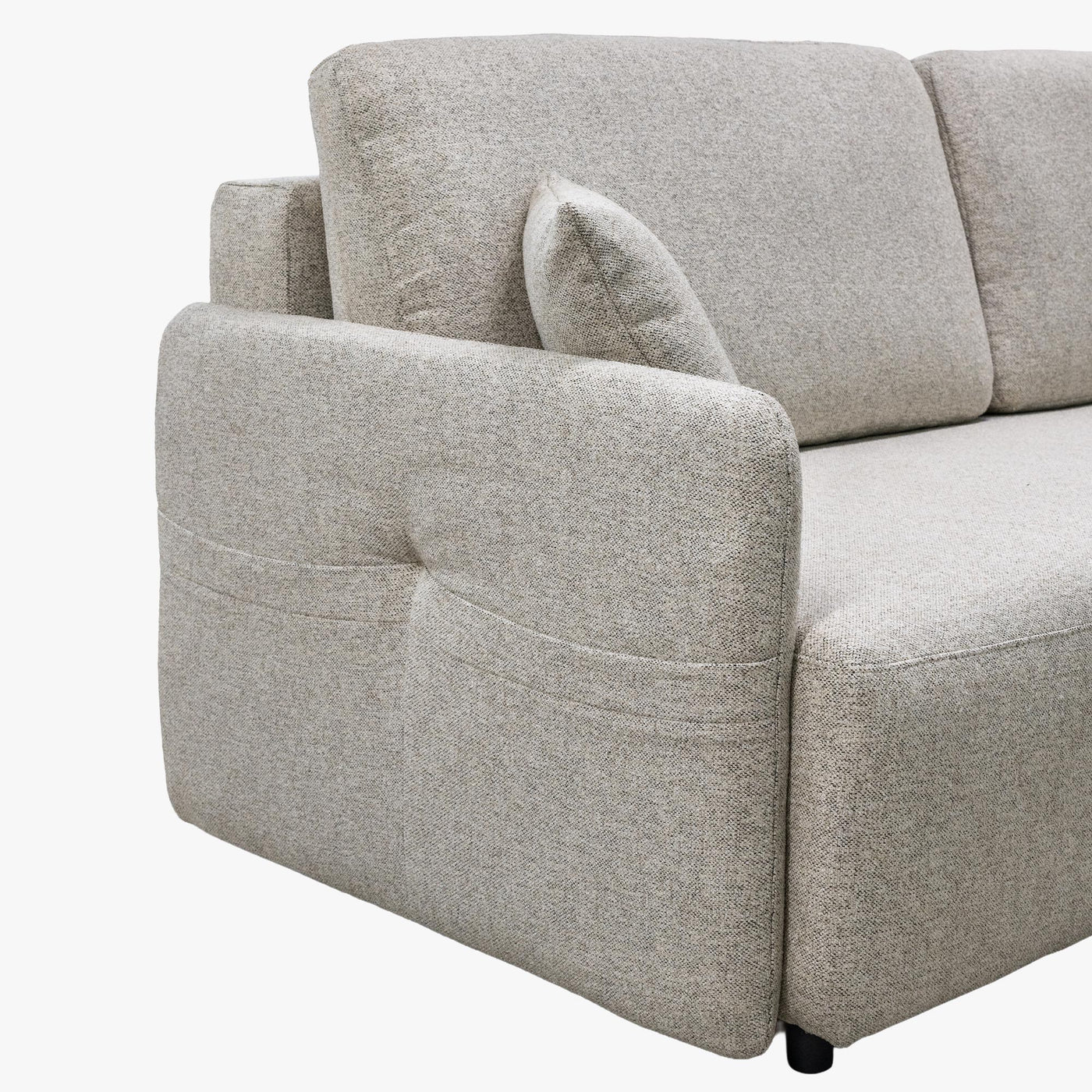 CARLA Canapé 3 places convertible en tissu beige