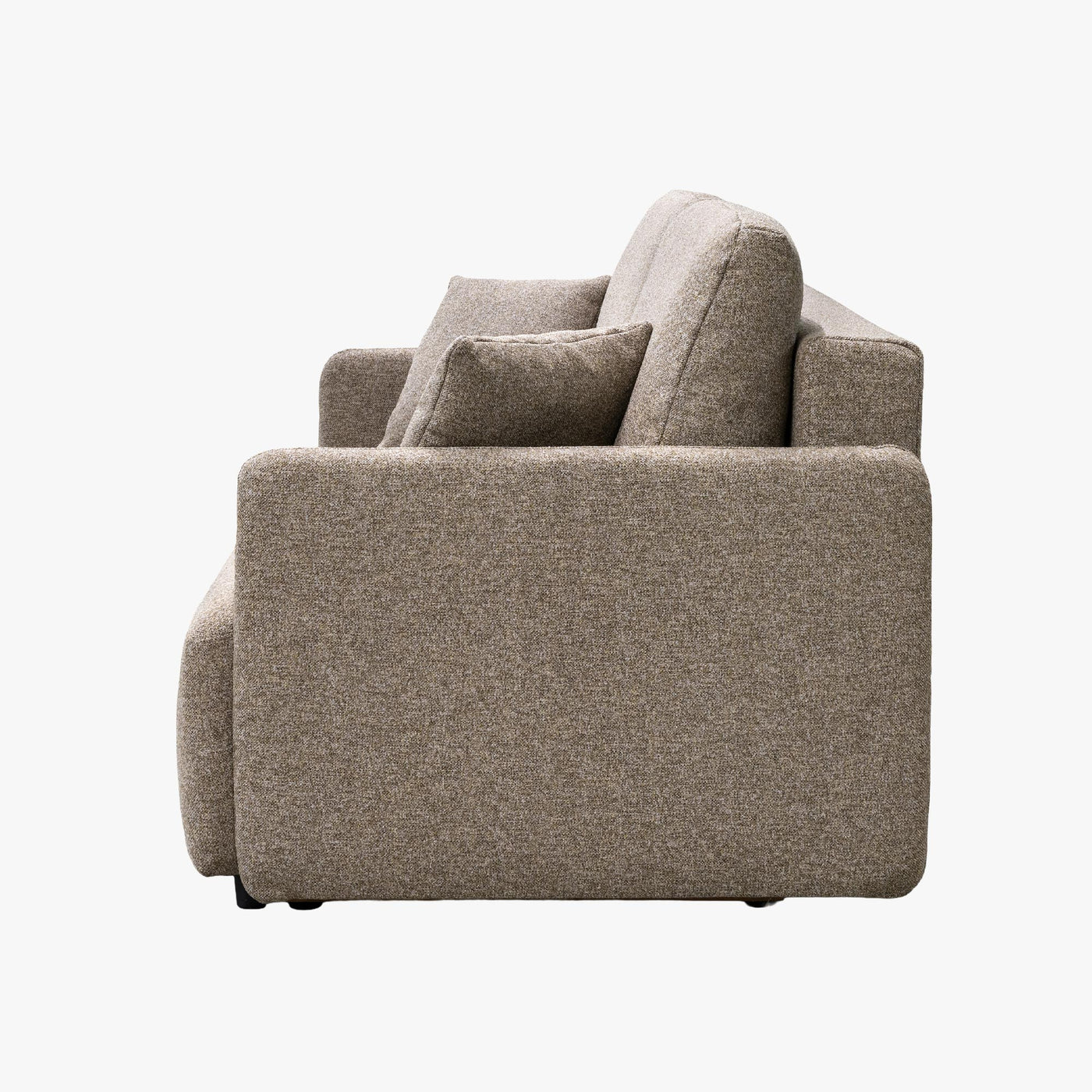 CARLA Canapé 3 places convertible en tissu taupe