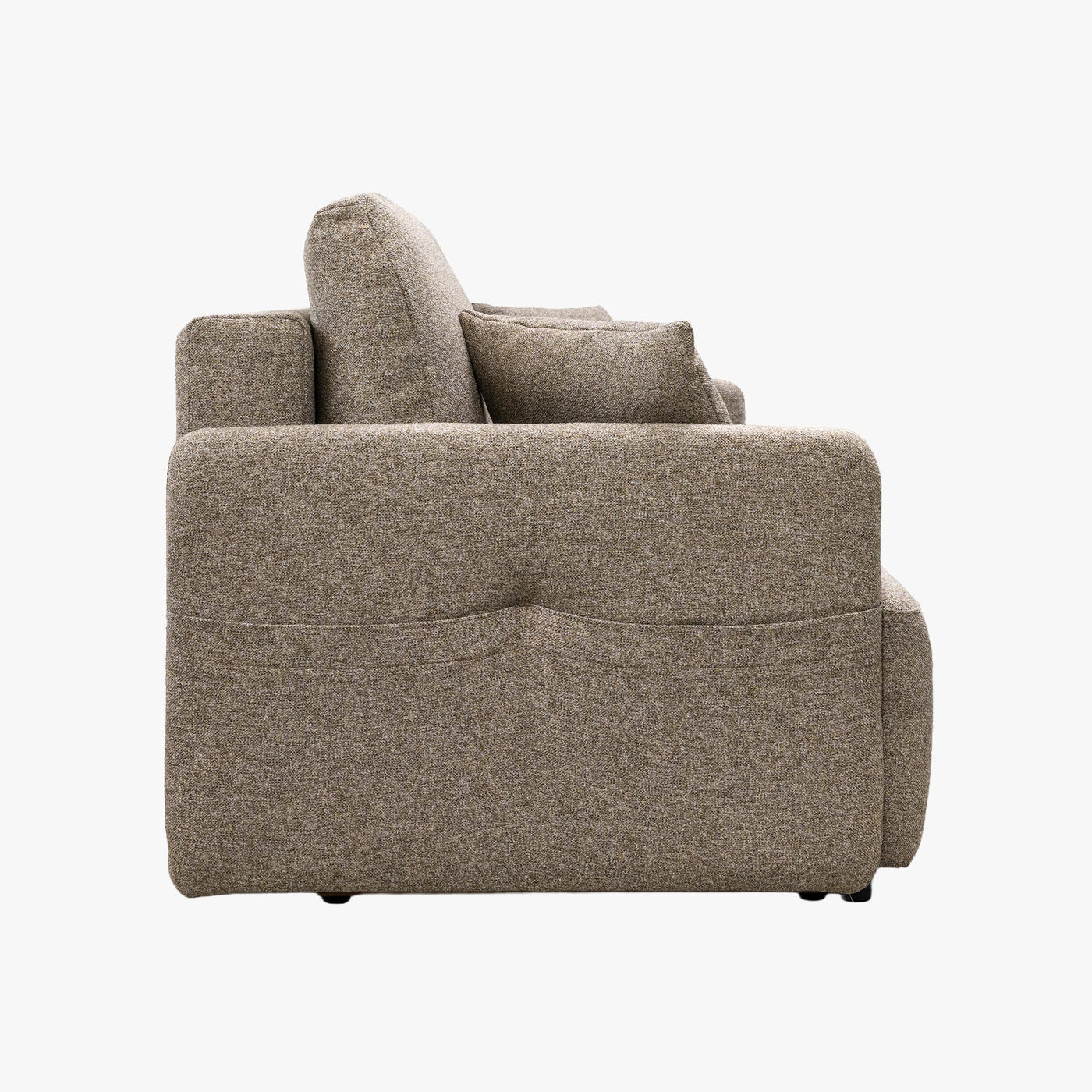 CARLA Canapé 3 places convertible en tissu taupe