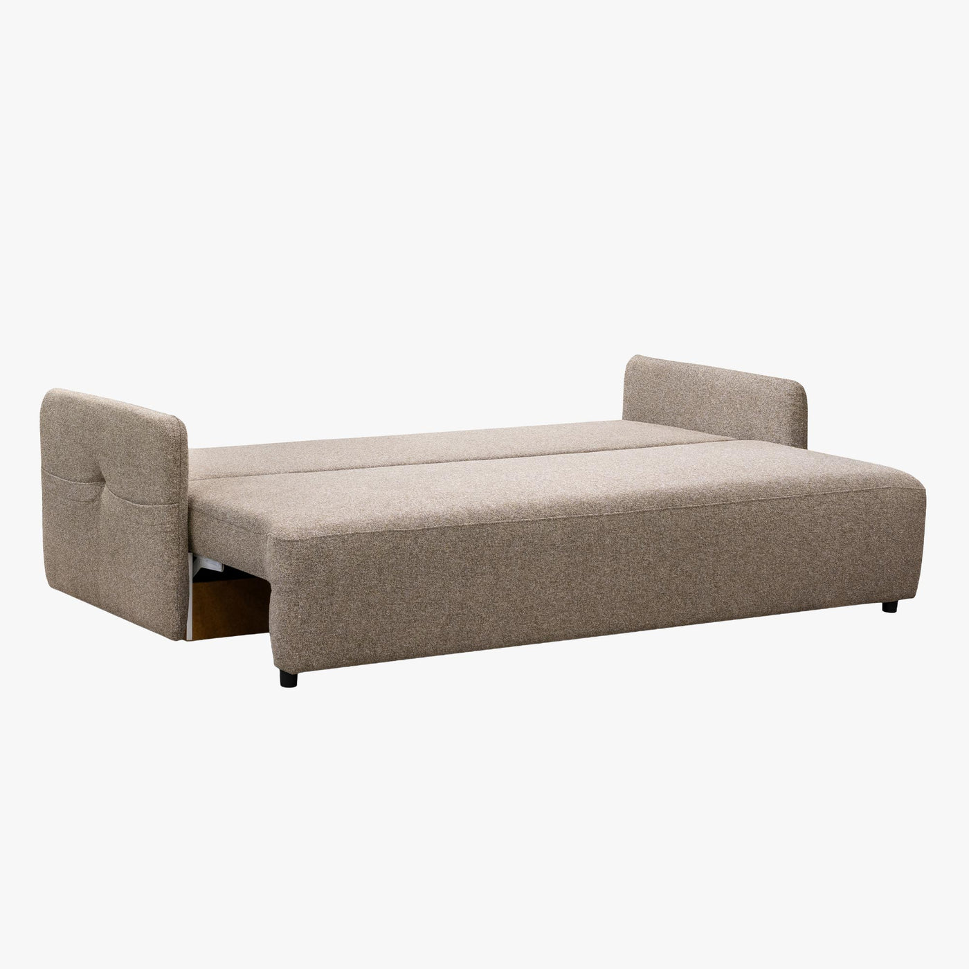 CARLA Canapé 3 places convertible en tissu taupe