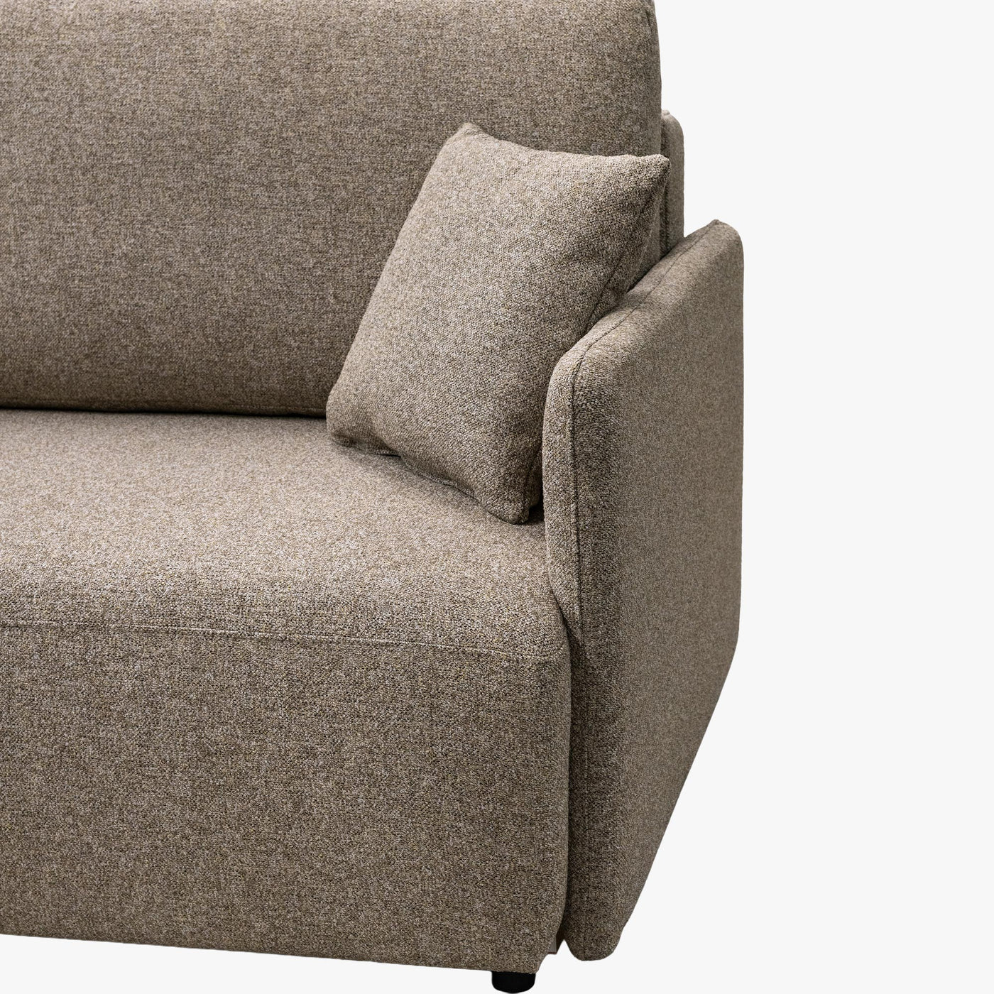 CARLA Canapé 3 places convertible en tissu taupe