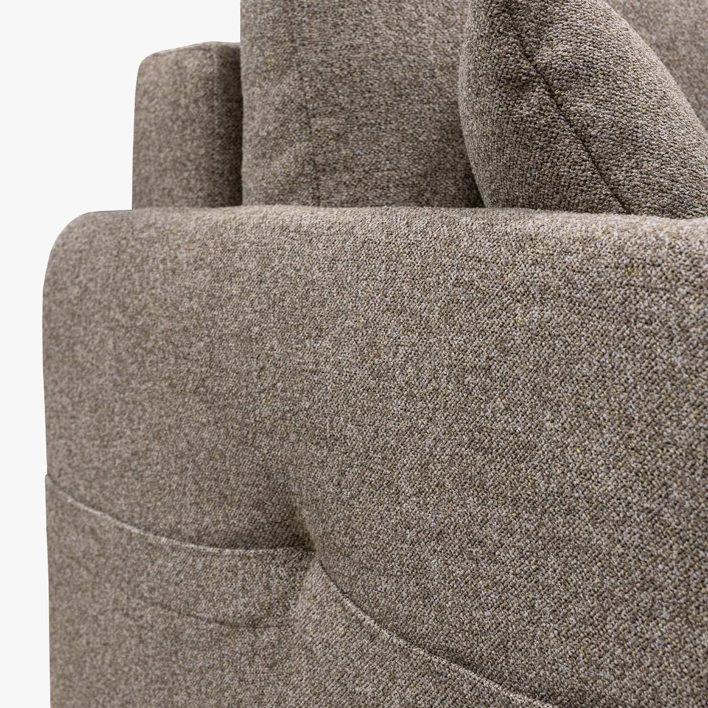 CARLA Canapé 3 places convertible en tissu taupe