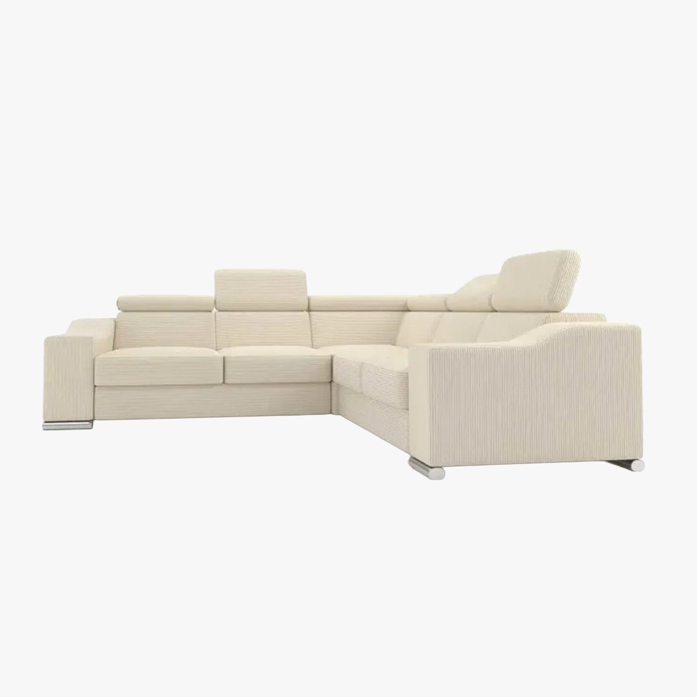 LUCKY MINI Canapé d’angle convertible réversible en velours côtelé beige