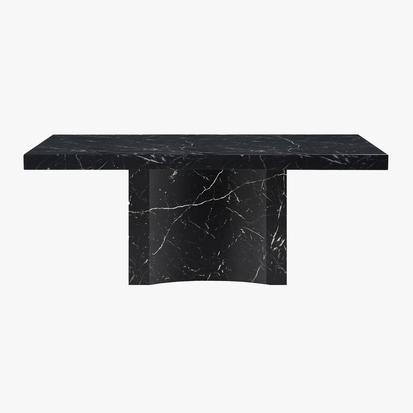 MALYA Table à manger marbre d'ingénierie noir