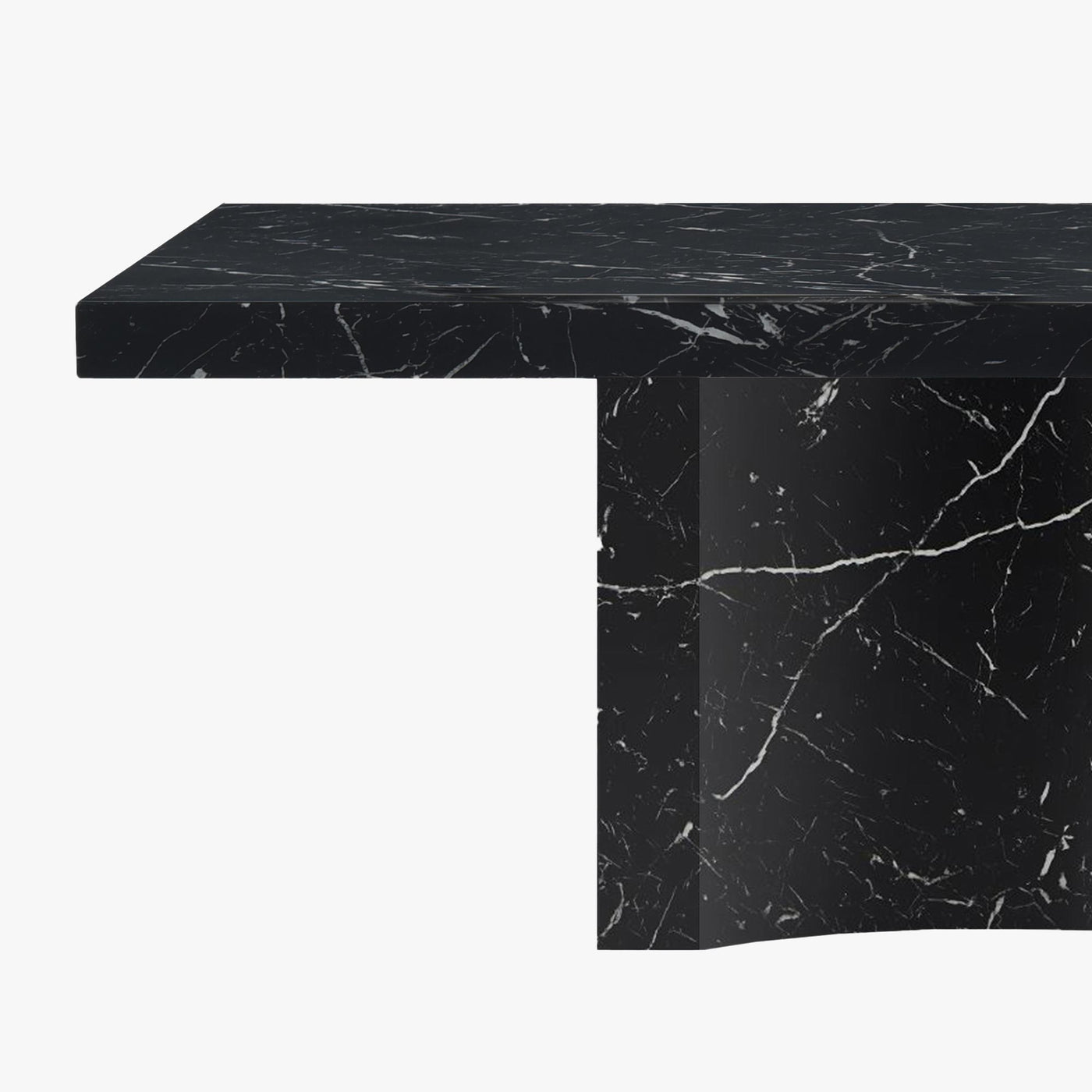 MALYA Table à manger marbre d'ingénierie noir