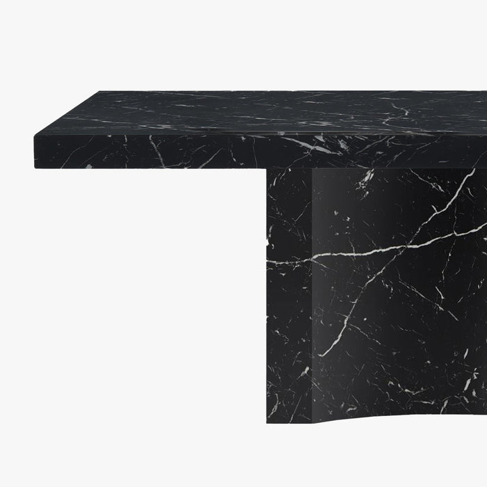 MALYA Table à manger marbre d'ingénierie noir