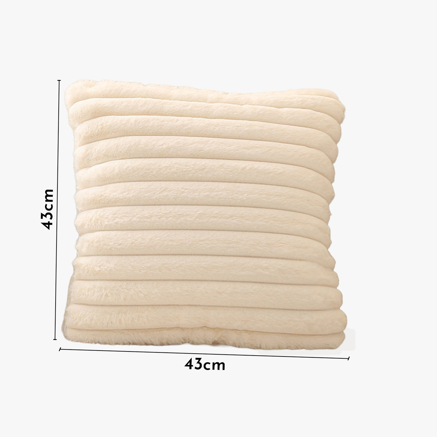 STANLY Coussin carré en tissu côtelé beige 43x43 cm