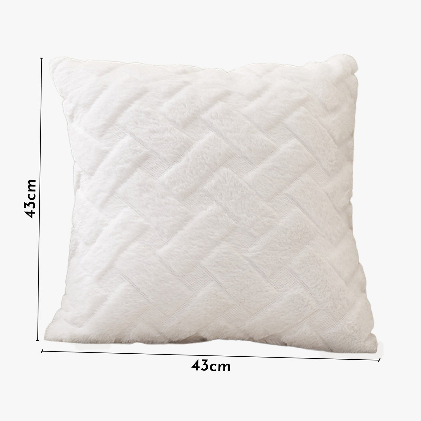 CAPRI Coussin carré en tissu à motifs blanc 43x43 cm