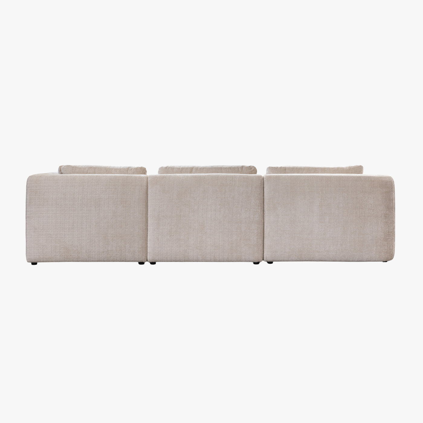 MERYA Canapé d'angle modulable en tissu beige - Angle droit