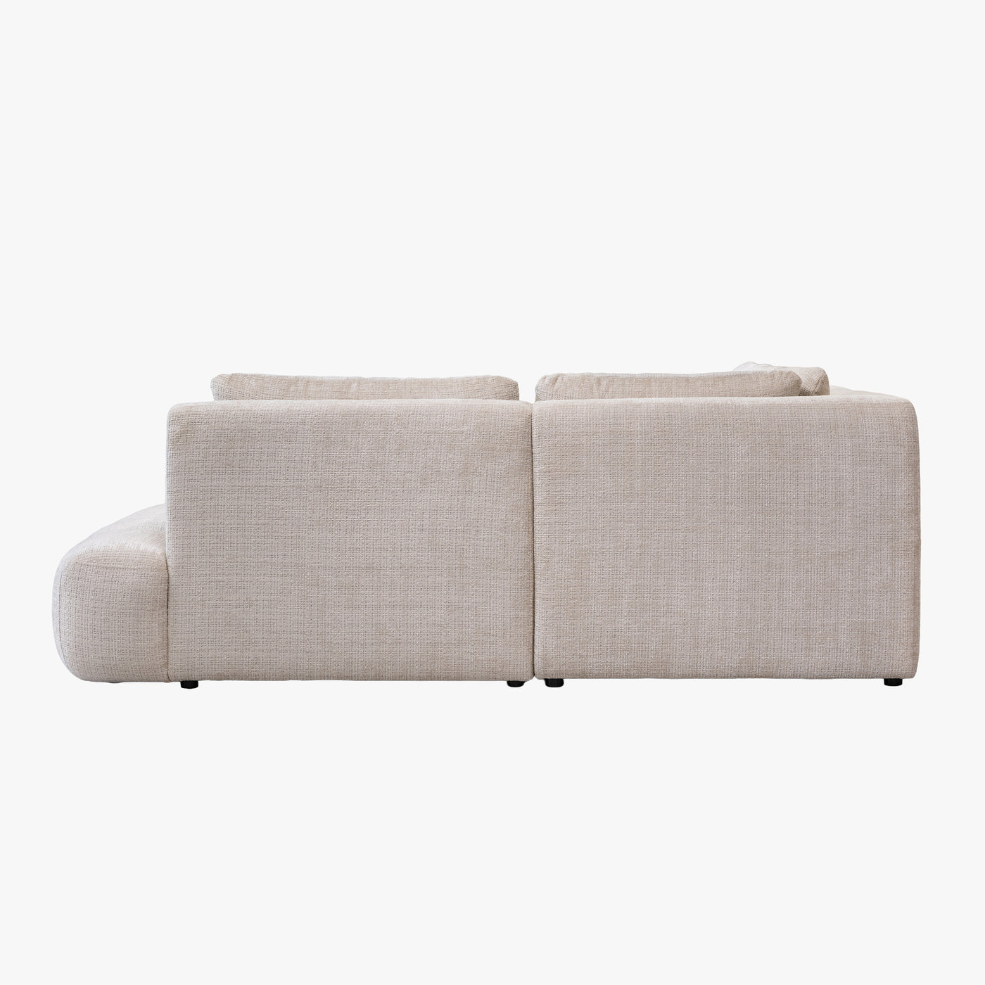 MERYA Canapé d'angle modulable en tissu beige - Angle droit