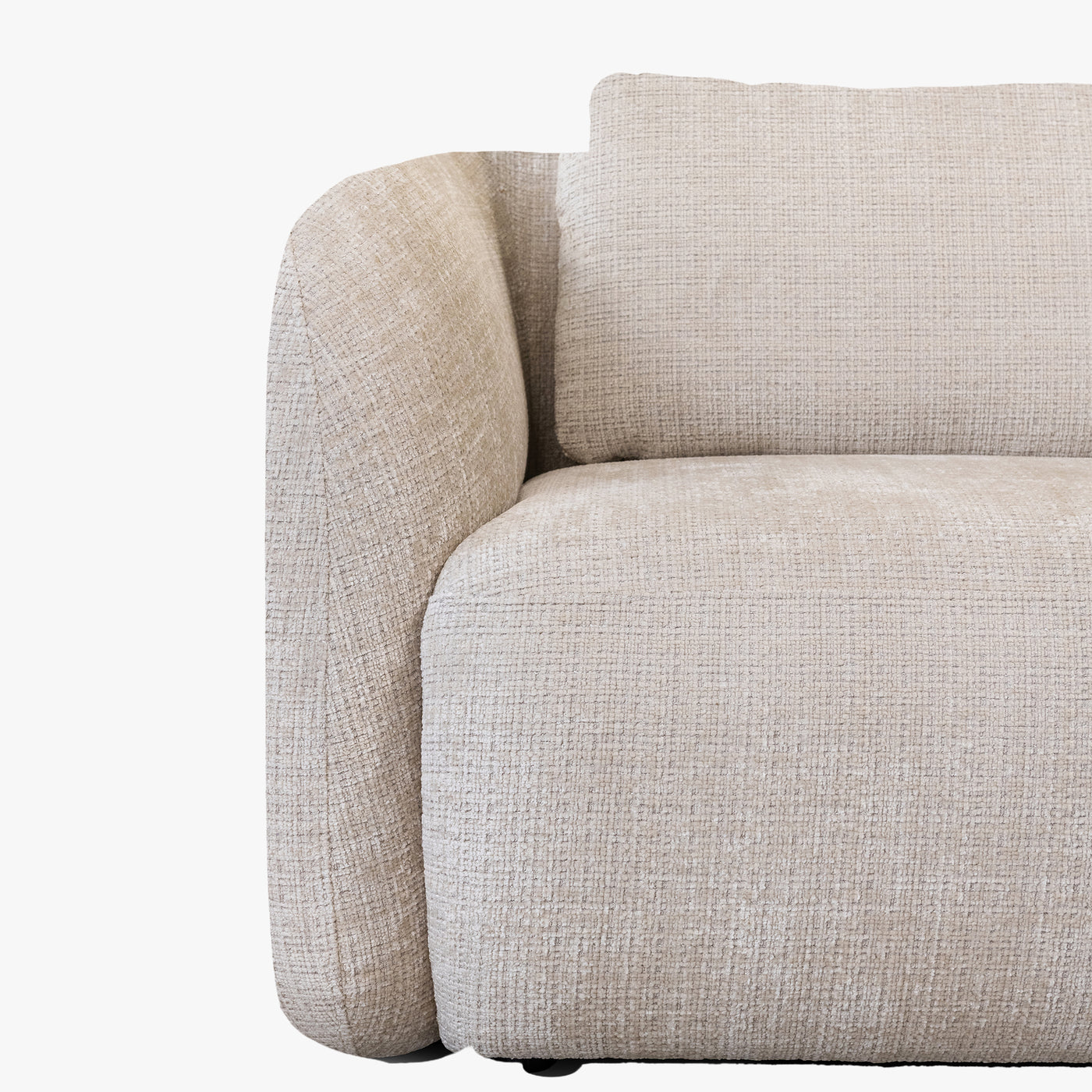 MERYA Canapé d'angle modulable en tissu beige - Angle droit