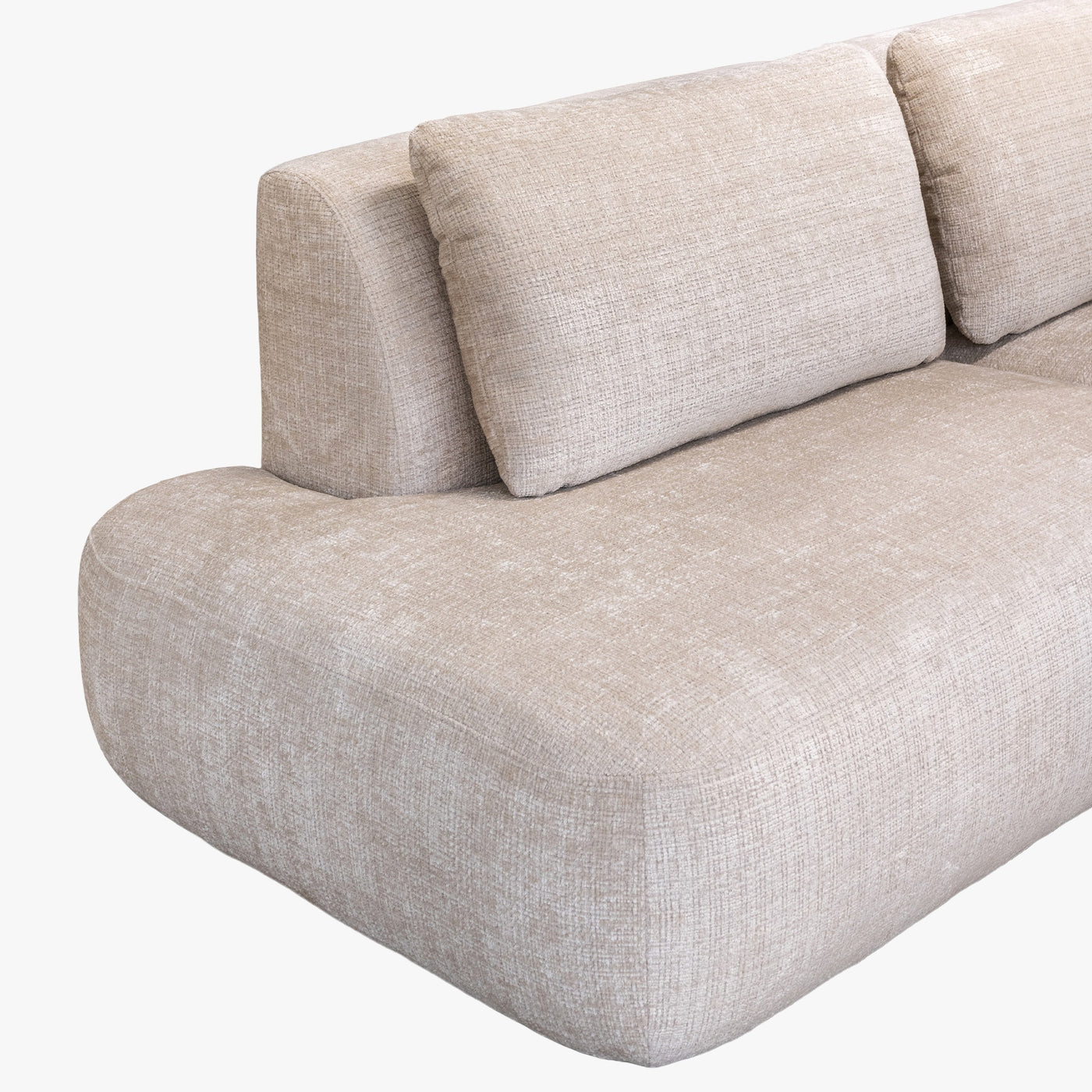 MERYA Canapé d'angle modulable en tissu beige - Angle gauche