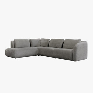 MERYA Canapé d'angle modulable en tissu gris - Angle gauche