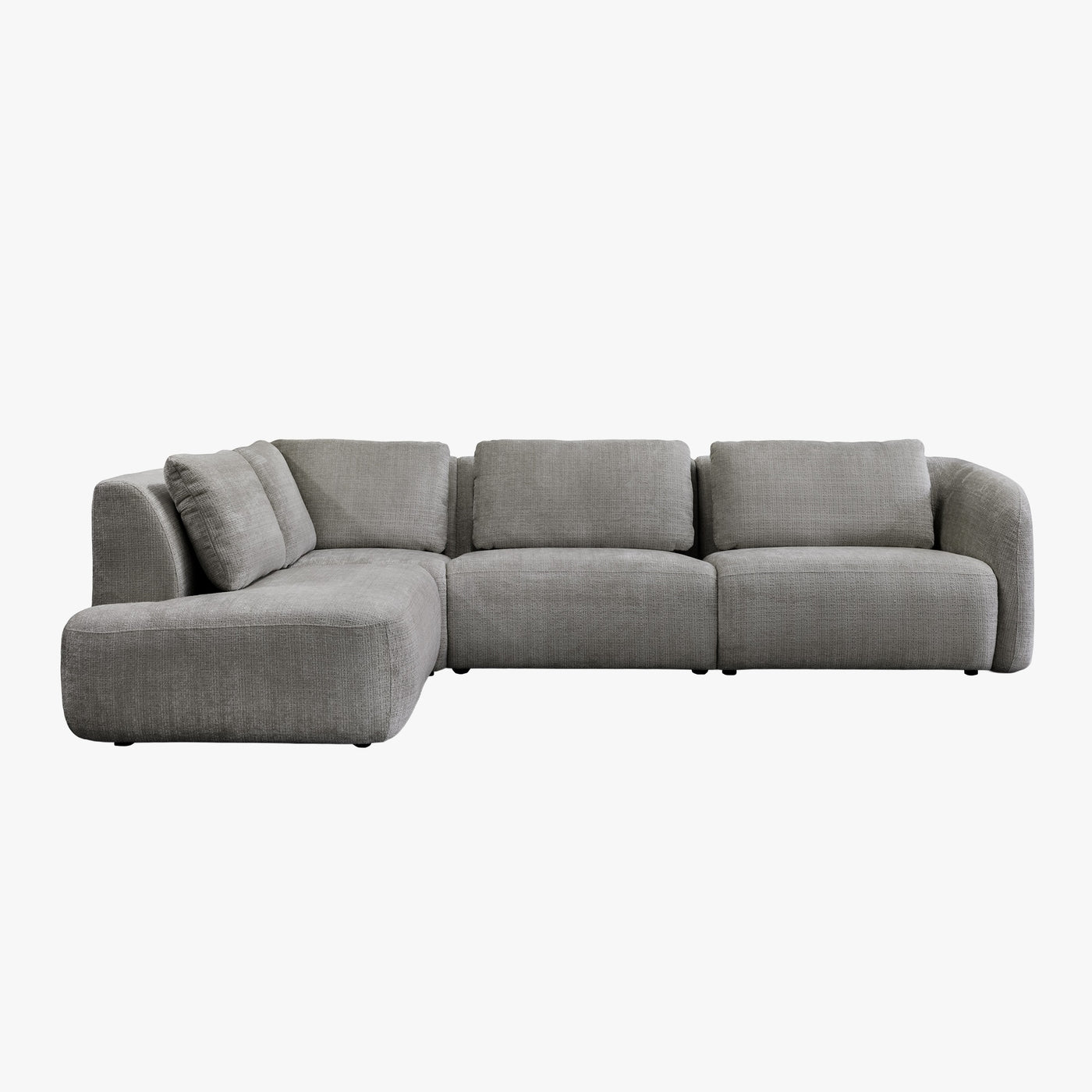 MERYA Canapé d'angle modulable en tissu gris - Angle gauche