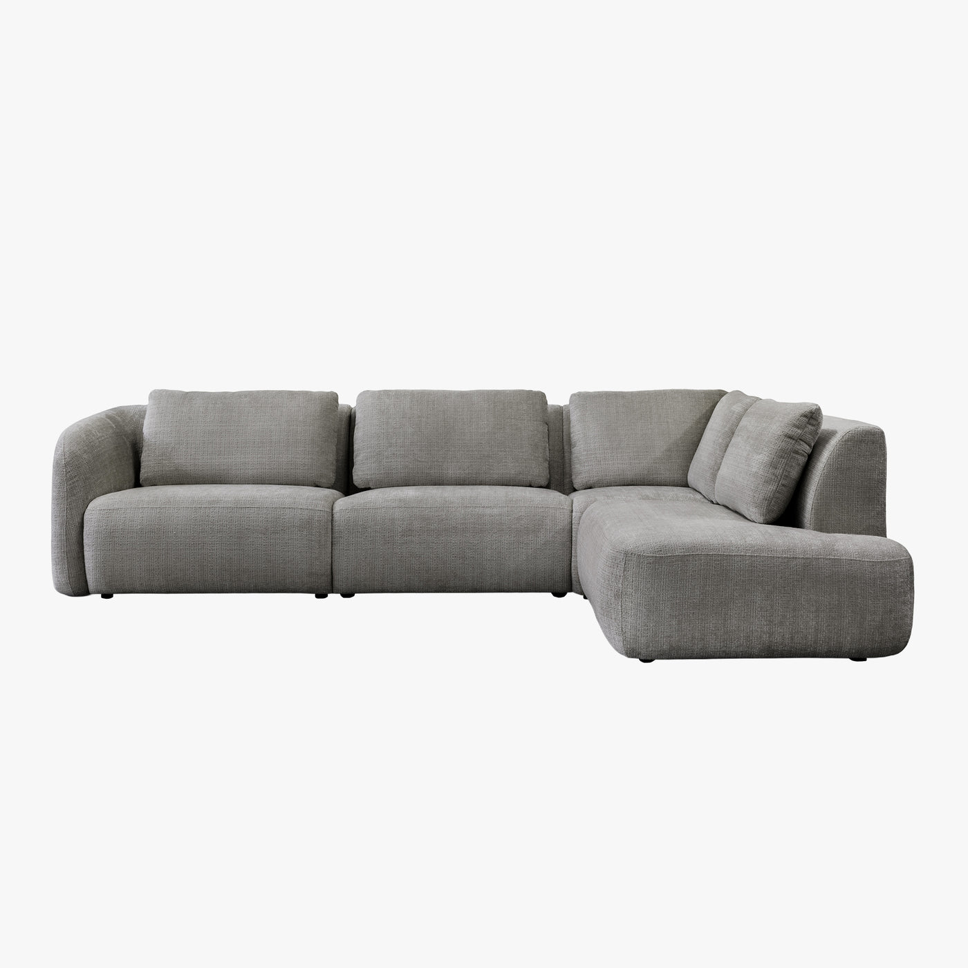 MERYA Canapé d'angle modulable en tissu gris - Angle droit