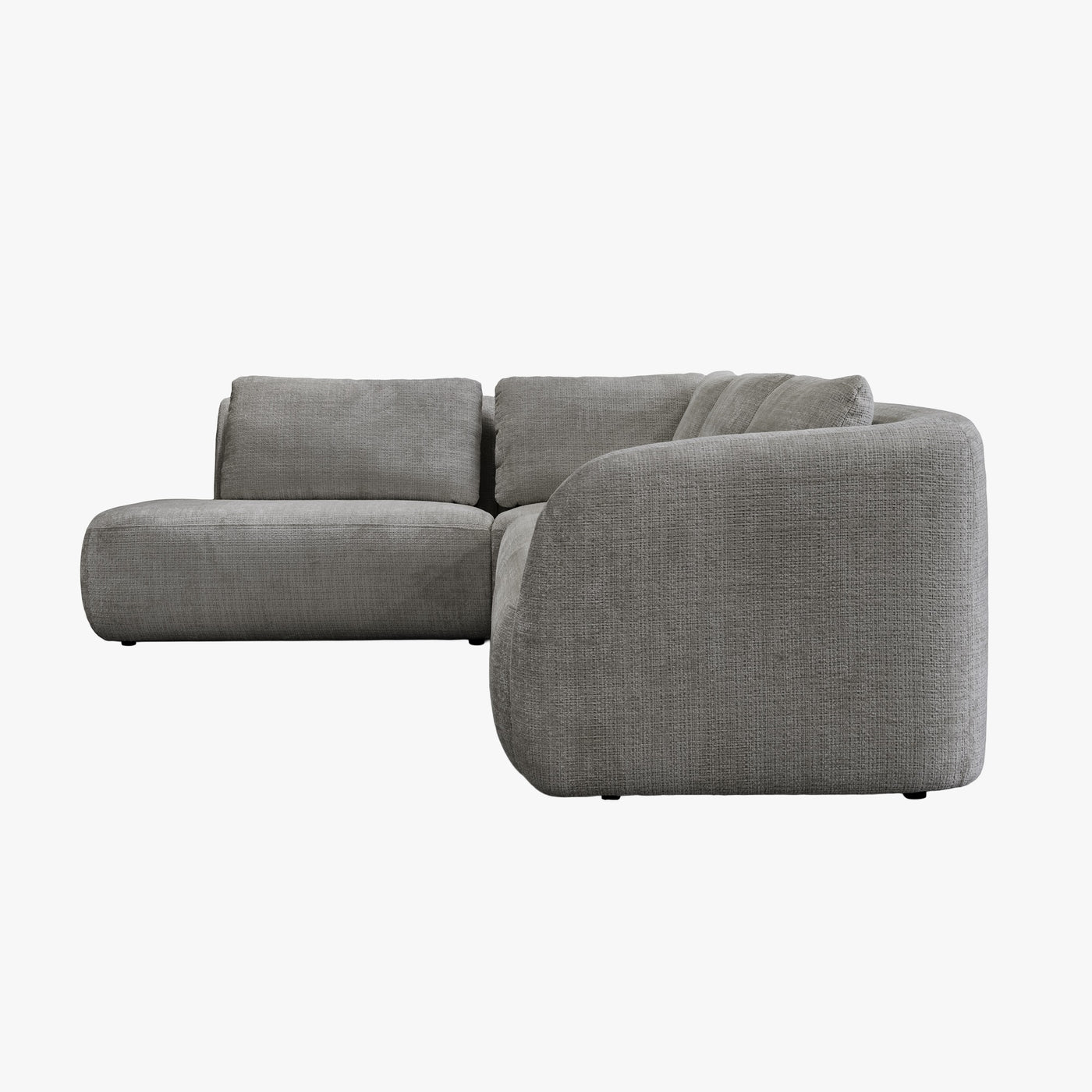 MERYA Canapé d'angle modulable en tissu gris - Angle gauche