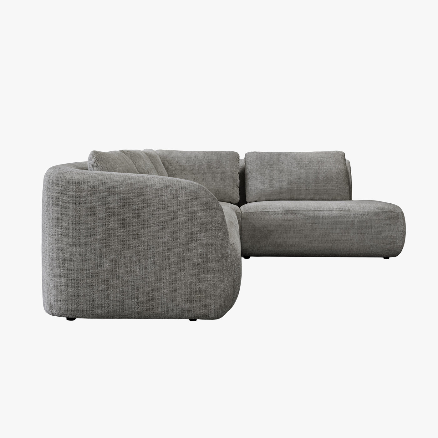 MERYA Canapé d'angle modulable en tissu gris - Angle droit