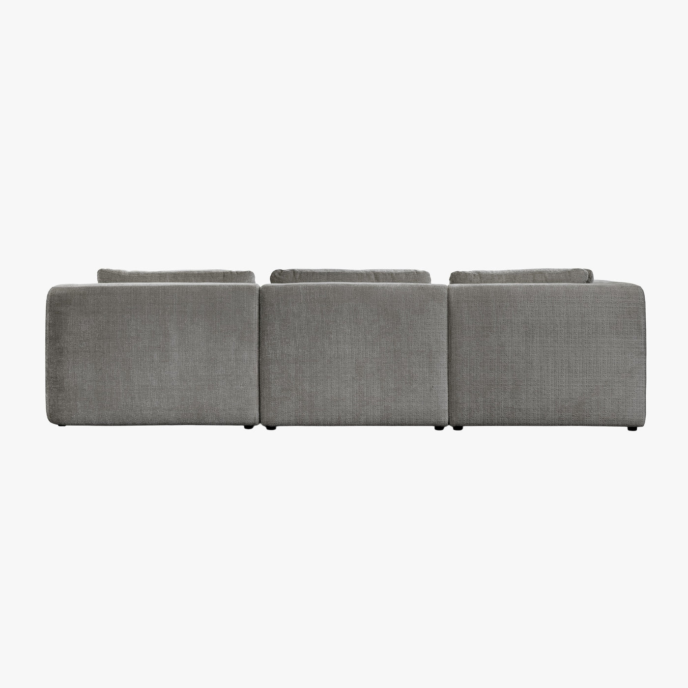 MERYA Canapé d'angle modulable en tissu gris - Angle gauche