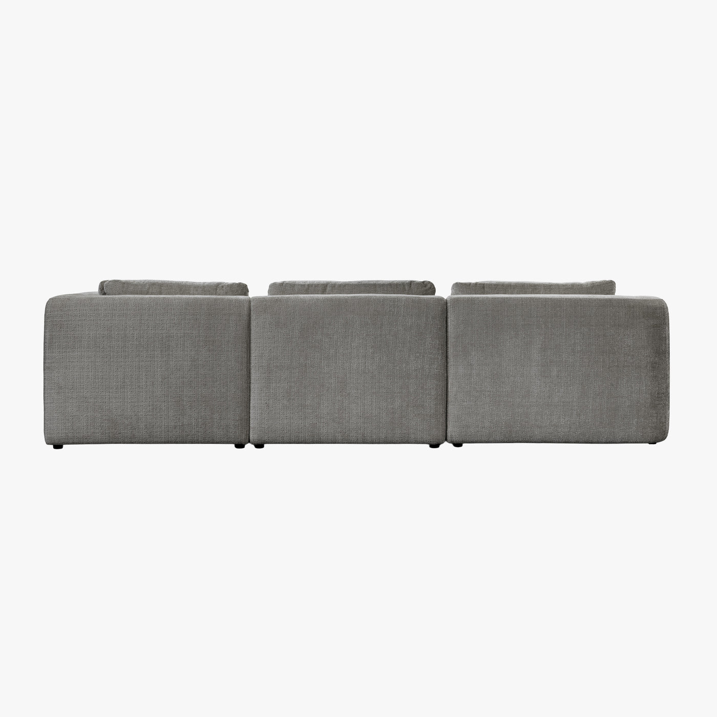 MERYA Canapé d'angle modulable en tissu gris - Angle droit
