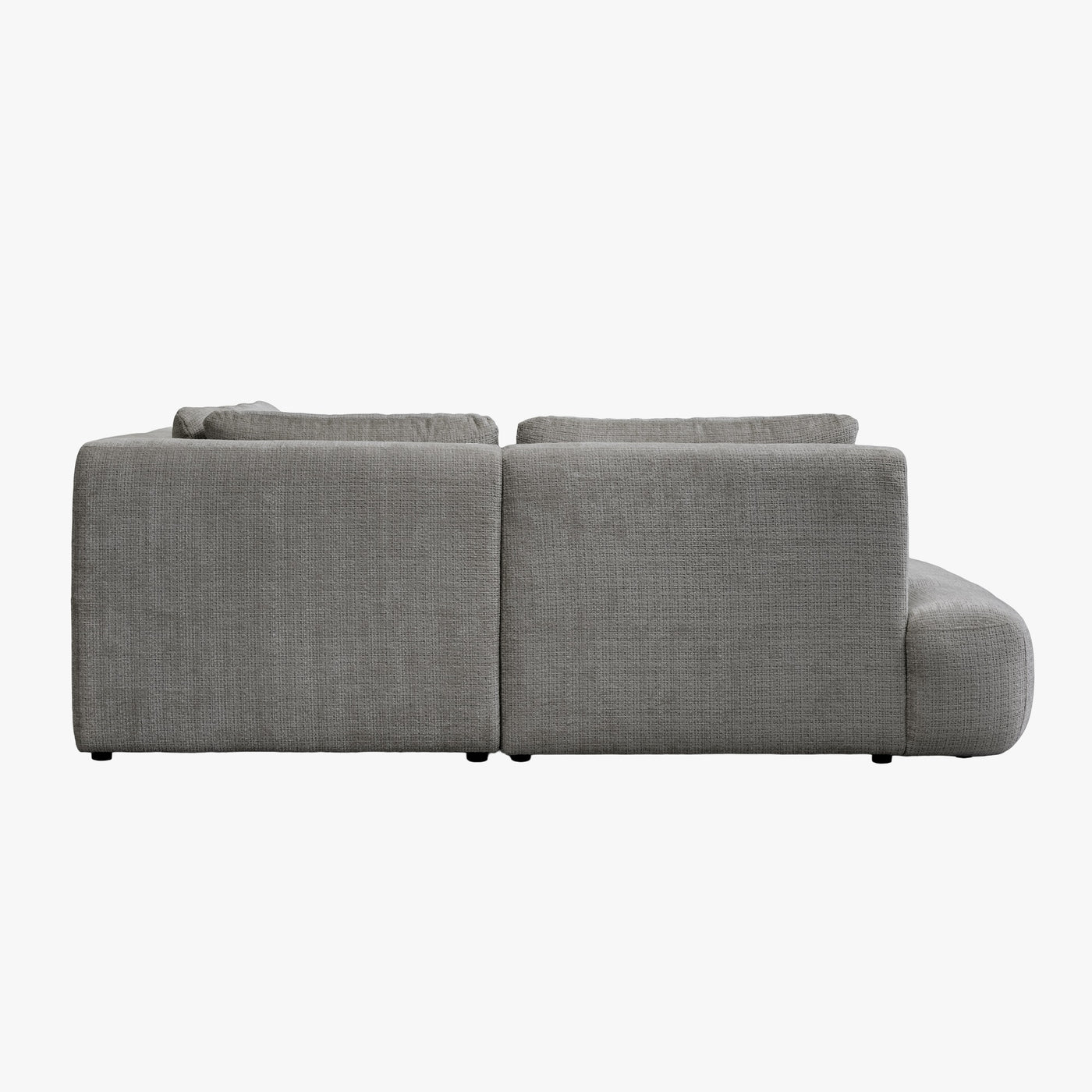 MERYA Canapé d'angle modulable en tissu gris - Angle gauche