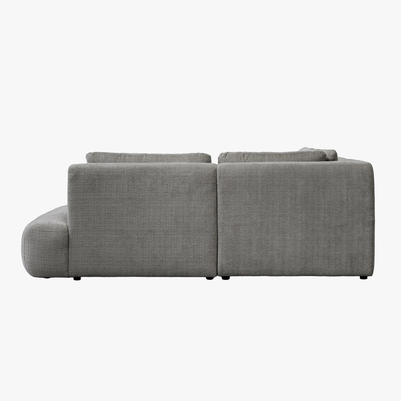 MERYA Canapé d'angle modulable en tissu gris - Angle droit