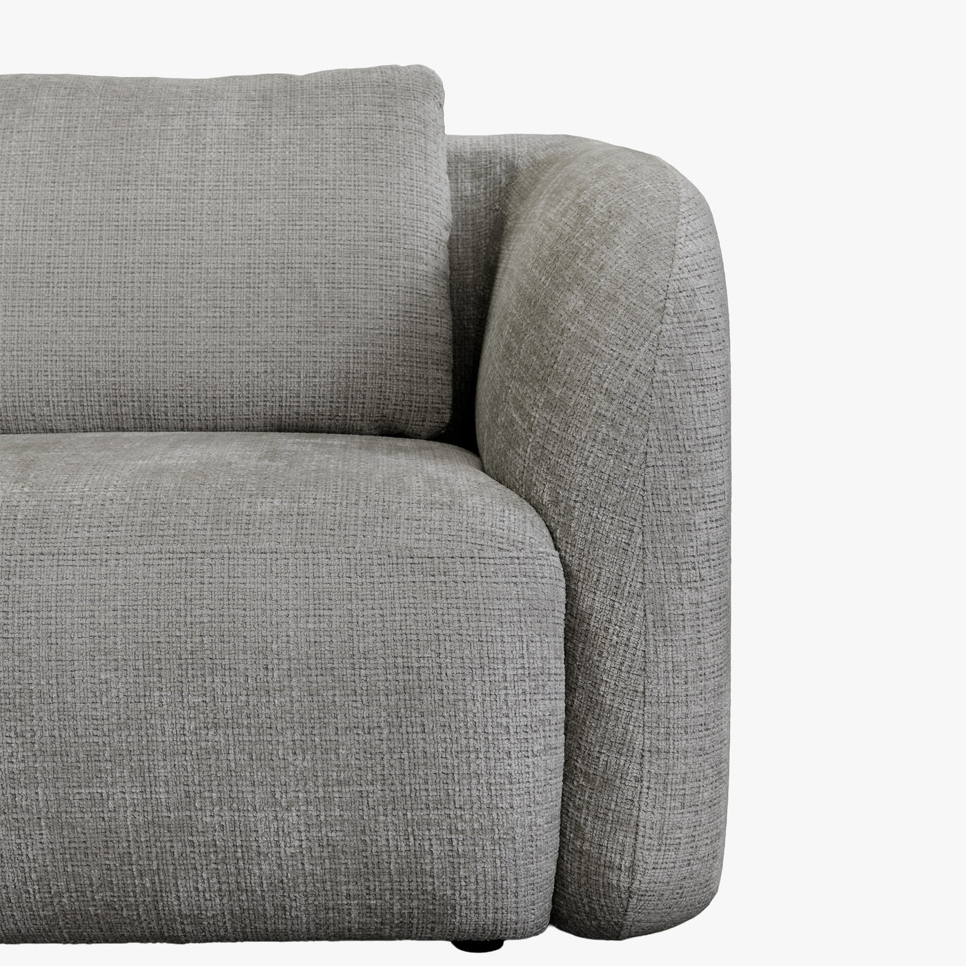MERYA Canapé d'angle modulable en tissu gris - Angle gauche