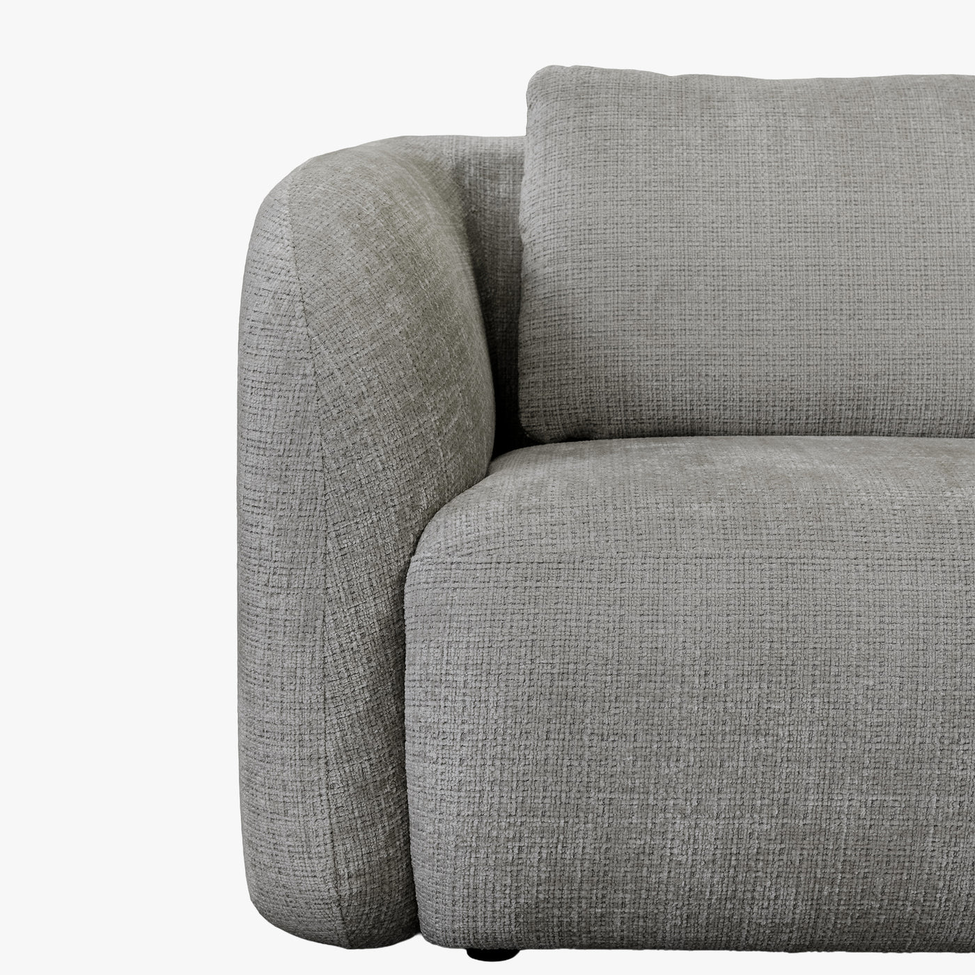 MERYA Canapé d'angle modulable en tissu gris - Angle droit