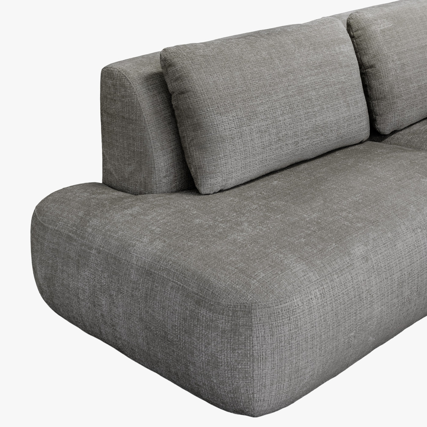 MERYA Canapé d'angle modulable en tissu gris - Angle gauche