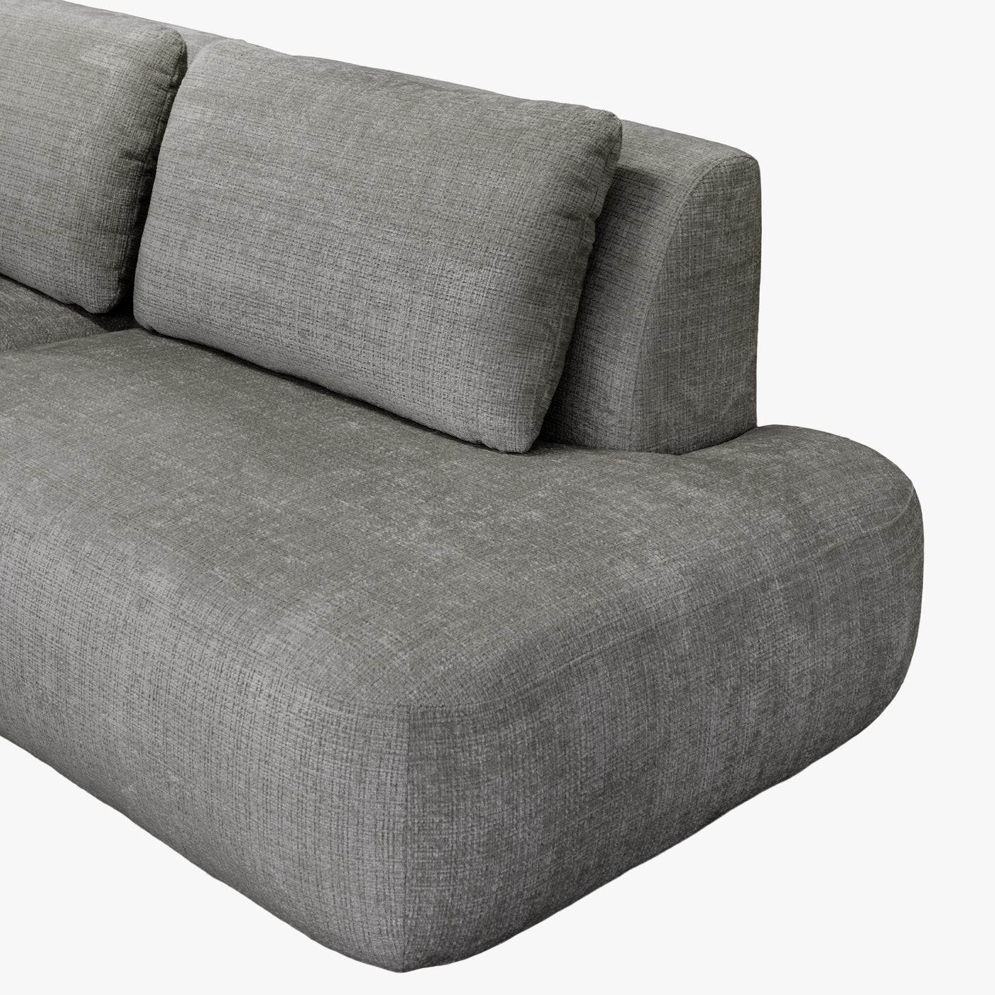 MERYA Canapé d'angle modulable en tissu gris - Angle droit