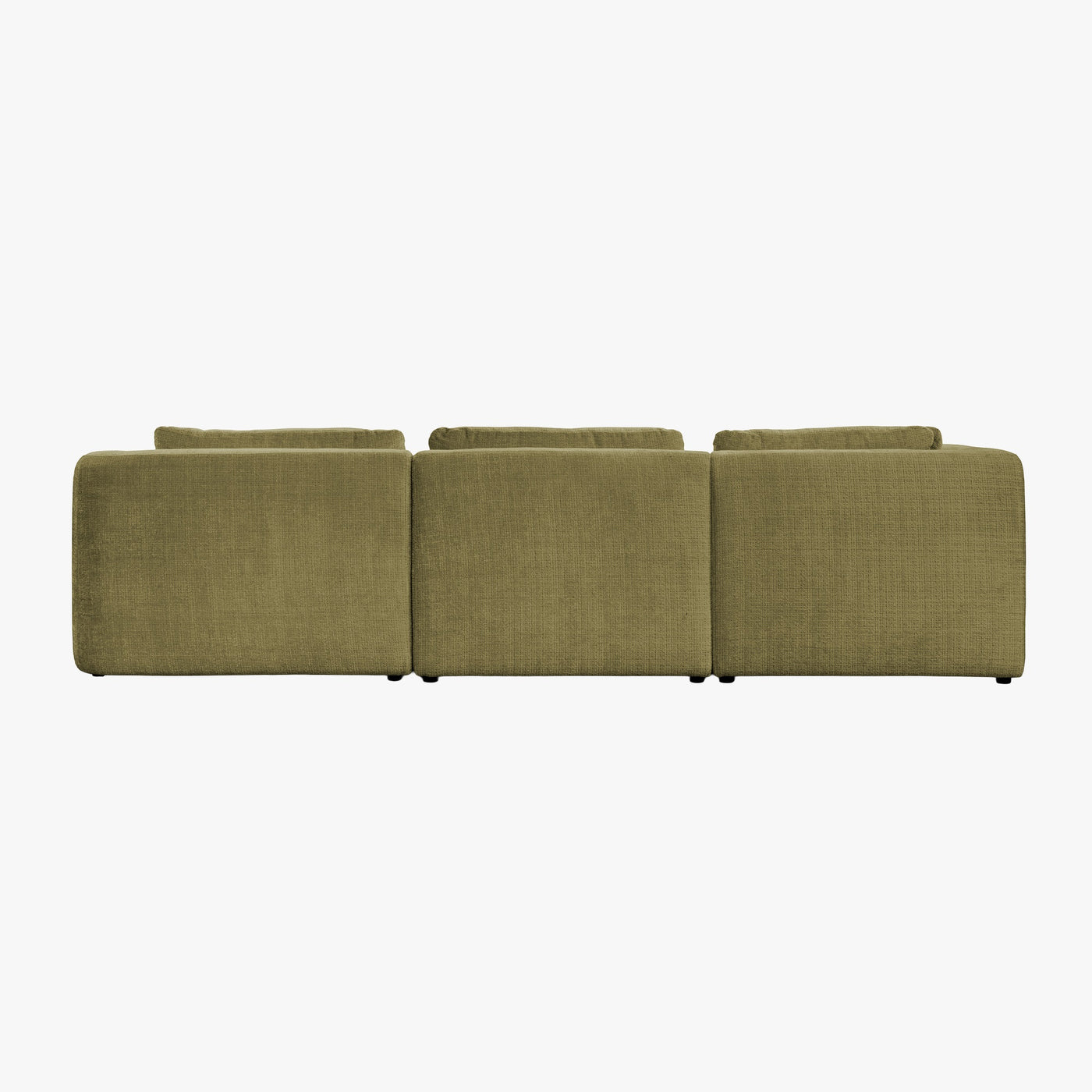 MERYA Canapé d'angle modulable en tissu vert olive - Angle gauche