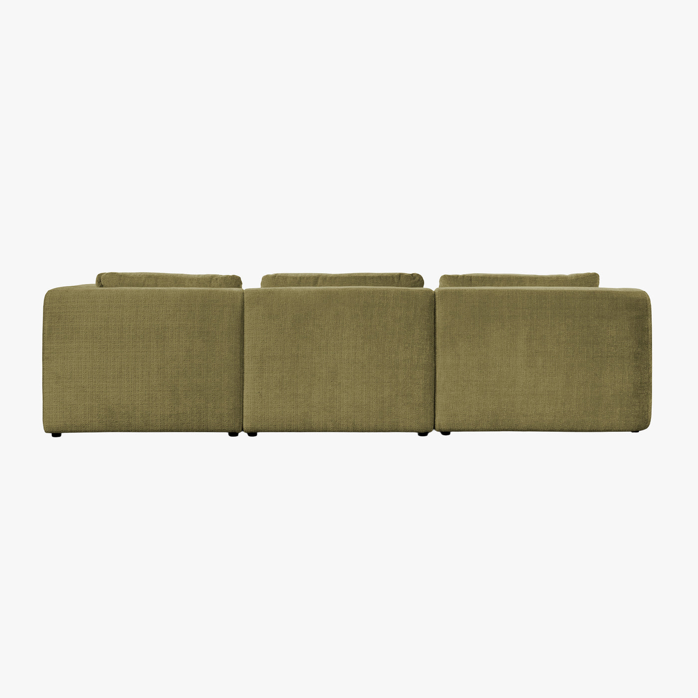 MERYA Canapé d'angle modulable en tissu vert olive - Angle droit