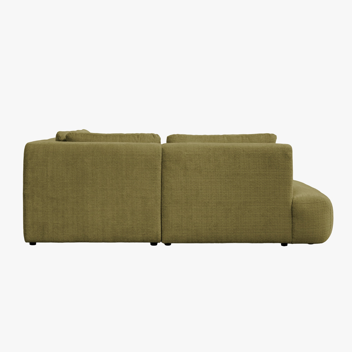 MERYA Canapé d'angle modulable en tissu vert olive - Angle gauche