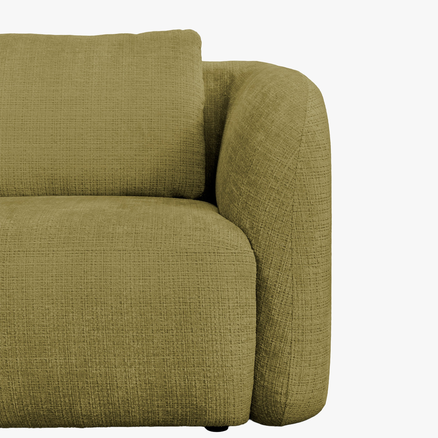 MERYA Canapé d'angle modulable en tissu vert olive - Angle gauche